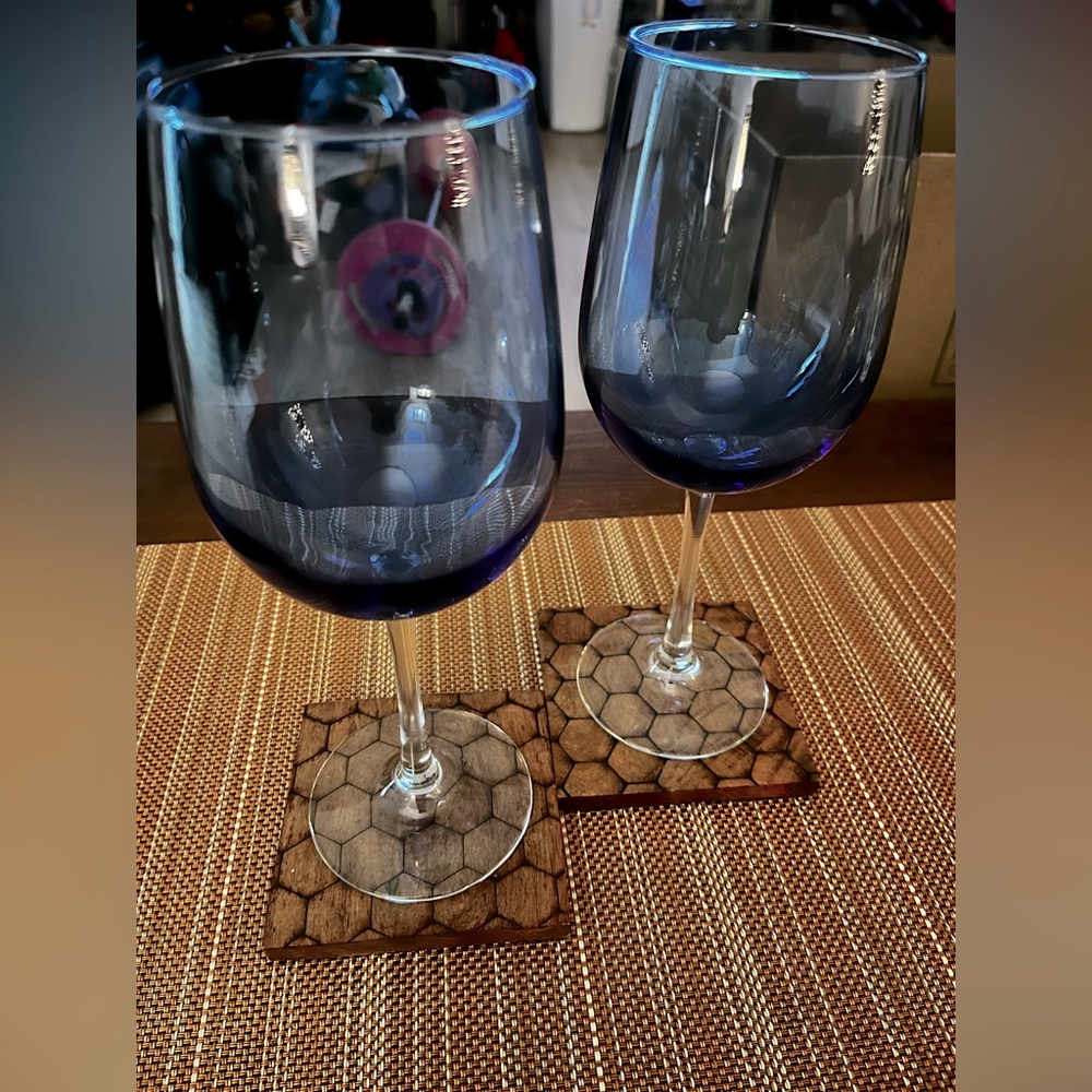 Blue Wine Glasses (x2)